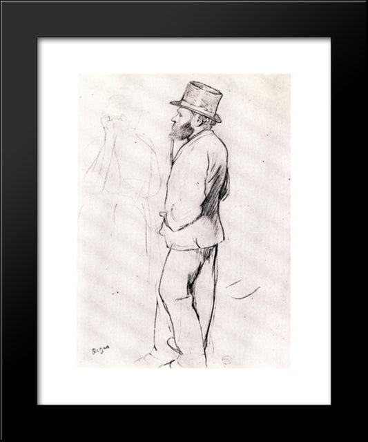Manet At The Races 20x24 Black Modern Wood Framed Art Print Poster by Degas, Edgar