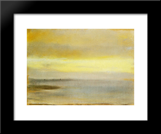 Marina, Sunset 20x24 Black Modern Wood Framed Art Print Poster by Degas, Edgar