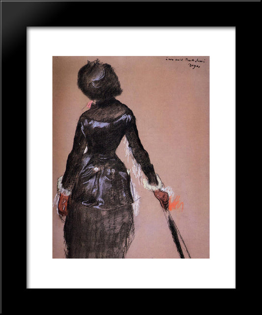 Mary Cassatt At The Louvre (Study) 20x24 Black Modern Wood Framed Art Print Poster by Degas, Edgar