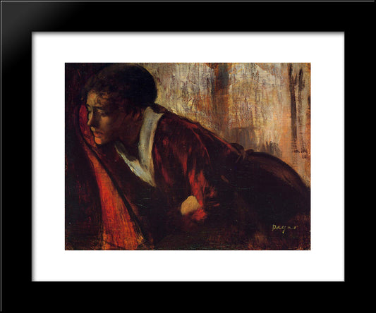 Melancholy 20x24 Black Modern Wood Framed Art Print Poster by Degas, Edgar