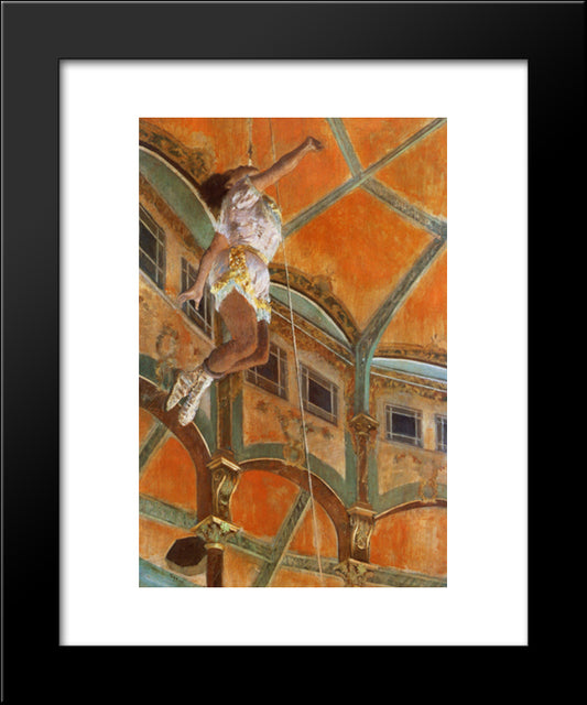 Miss La La At The Cirque Fernando 20x24 Black Modern Wood Framed Art Print Poster by Degas, Edgar