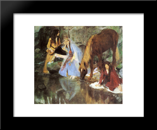 Mlle Fiocre In The Ballet The Source 20x24 Black Modern Wood Framed Art Print Poster by Degas, Edgar