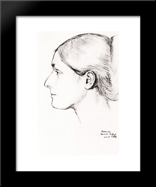 Mme Jacques Fourchy 20x24 Black Modern Wood Framed Art Print Poster by Degas, Edgar