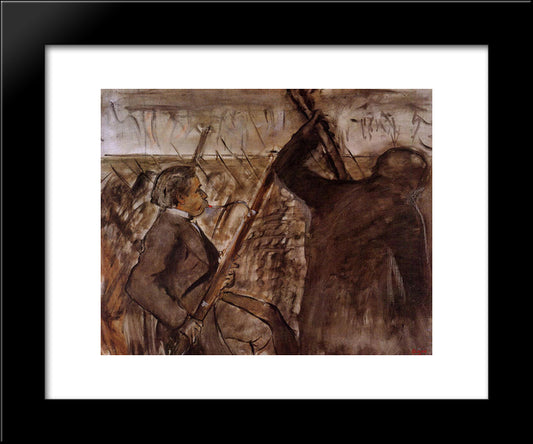 Musicians In The Orchestra 20x24 Black Modern Wood Framed Art Print Poster by Degas, Edgar