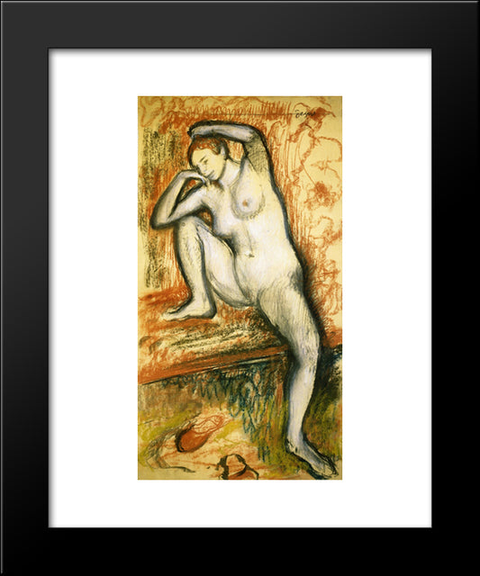 Nude Study Of A Dancer 20x24 Black Modern Wood Framed Art Print Poster by Degas, Edgar