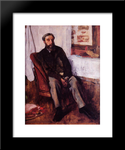 Portrait Of A Man 20x24 Black Modern Wood Framed Art Print Poster by Degas, Edgar