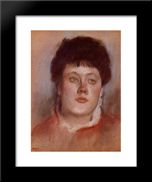 Portrait Of A Woman 20x24 Black Modern Wood Framed Art Print Poster by Degas, Edgar