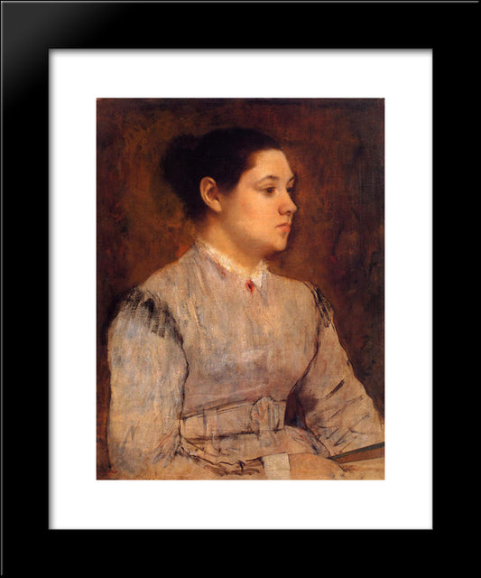 Portrait Of A Young Woman 20x24 Black Modern Wood Framed Art Print Poster by Degas, Edgar