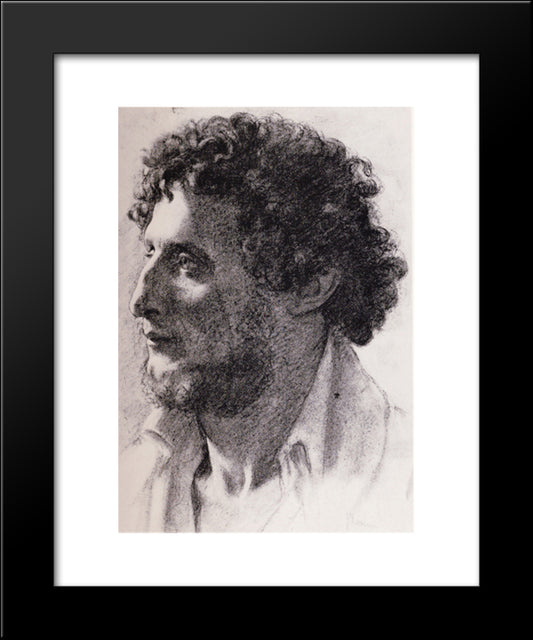 Portrait Of An Italian 20x24 Black Modern Wood Framed Art Print Poster by Degas, Edgar