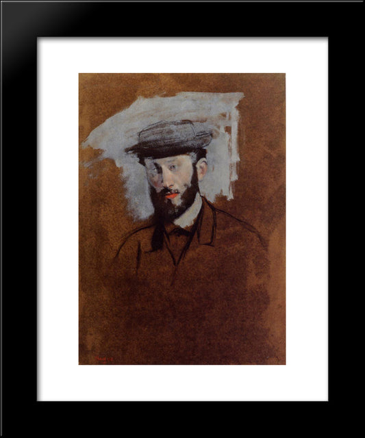 Portrait Of Eugene Manet (Study) 20x24 Black Modern Wood Framed Art Print Poster by Degas, Edgar
