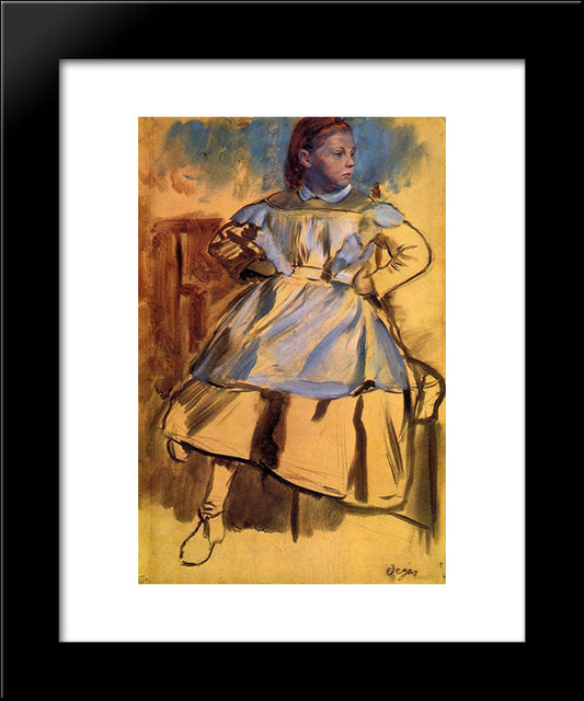Portrait Of Giulia Bellelli (Sketch) 20x24 Black Modern Wood Framed Art Print Poster by Degas, Edgar