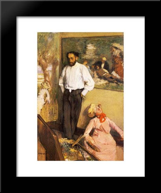 Portrait Of Henri Michel-Levy In His Studio 20x24 Black Modern Wood Framed Art Print Poster by Degas, Edgar