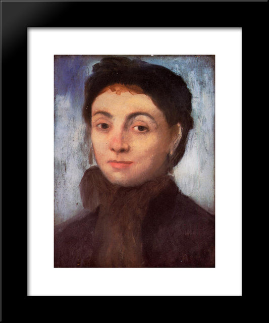 Portrait Of Josephine Gaujelin 20x24 Black Modern Wood Framed Art Print Poster by Degas, Edgar