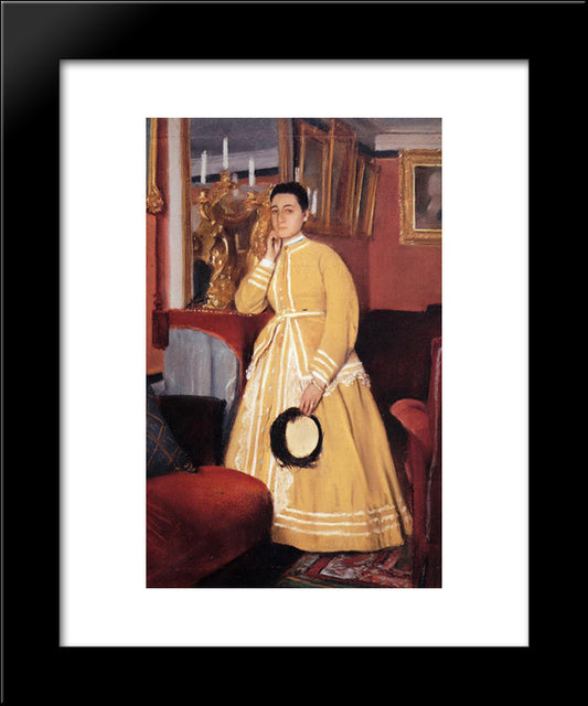Portrait Of Madame Edmondo Morbilli, Born Therese De Gas 20x24 Black Modern Wood Framed Art Print Poster by Degas, Edgar
