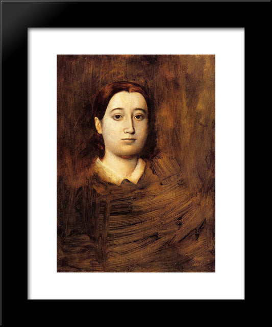 Portrait Of Madame Edmondo Morbilli 20x24 Black Modern Wood Framed Art Print Poster by Degas, Edgar