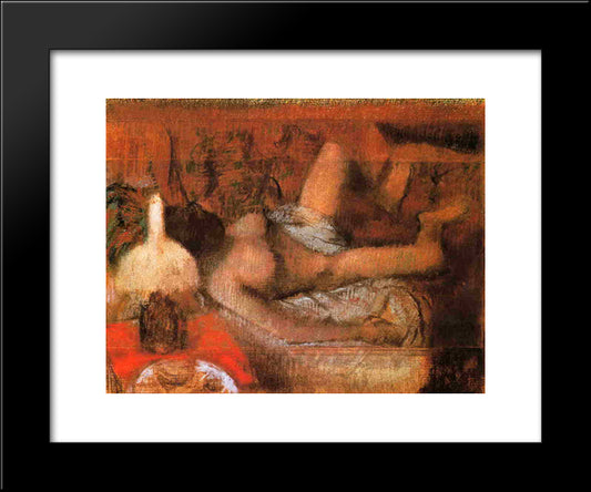 Reclining Nude 20x24 Black Modern Wood Framed Art Print Poster by Degas, Edgar