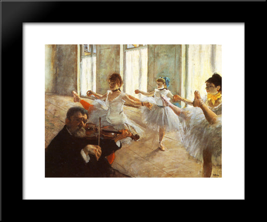 Rehearsal 20x24 Black Modern Wood Framed Art Print Poster by Degas, Edgar