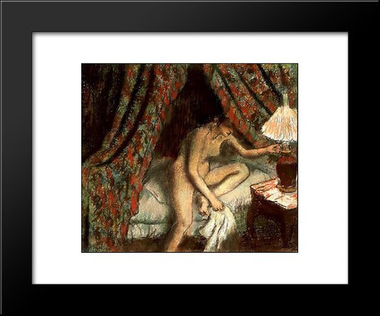 Retiring 20x24 Black Modern Wood Framed Art Print Poster by Degas, Edgar