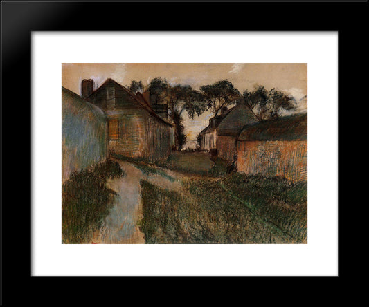 Rue Quesnoy, Saint-Valery-Sur-Somme 20x24 Black Modern Wood Framed Art Print Poster by Degas, Edgar