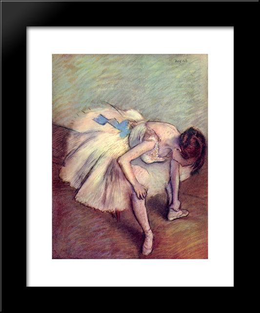 Seated Dancer 20x24 Black Modern Wood Framed Art Print Poster by Degas, Edgar