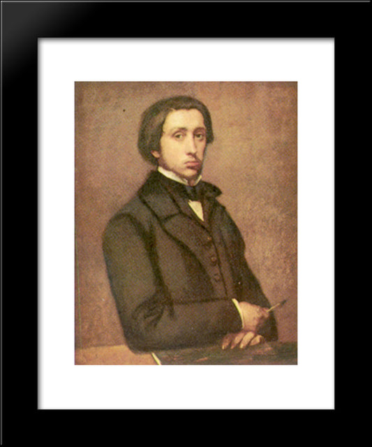 Self-Portrait 20x24 Black Modern Wood Framed Art Print Poster by Degas, Edgar