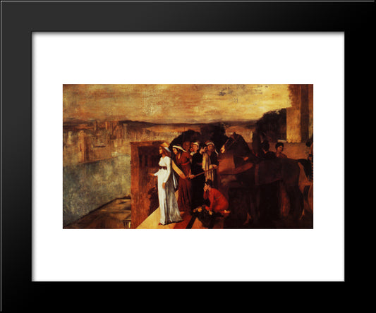 Semiramis Building Babylon 20x24 Black Modern Wood Framed Art Print Poster by Degas, Edgar