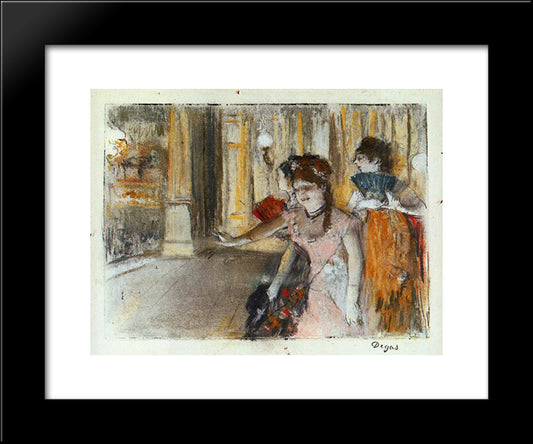 Singers On Stage 20x24 Black Modern Wood Framed Art Print Poster by Degas, Edgar