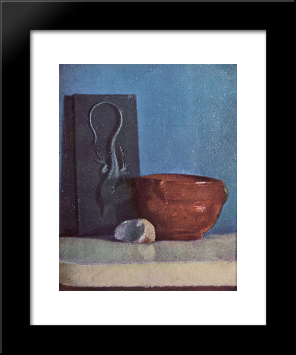 Still Life With Lizard 20x24 Black Modern Wood Framed Art Print Poster by Degas, Edgar