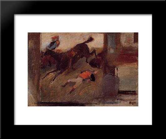 Studio Interior With 'The Steeplechase' 20x24 Black Modern Wood Framed Art Print Poster by Degas, Edgar