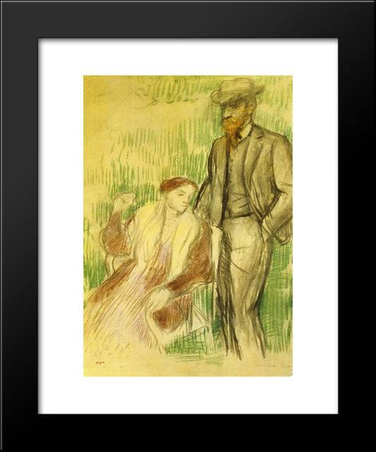 Study For A Portrait 20x24 Black Modern Wood Framed Art Print Poster by Degas, Edgar