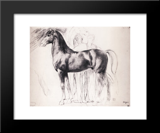 Study For Semiramis Building Babylon 20x24 Black Modern Wood Framed Art Print Poster by Degas, Edgar