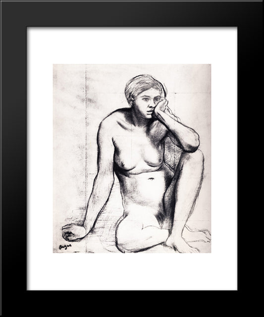 Study For The Medieval War Scene 20x24 Black Modern Wood Framed Art Print Poster by Degas, Edgar