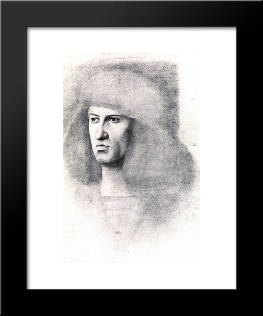 Study Of Gentile Bellini 20x24 Black Modern Wood Framed Art Print Poster by Degas, Edgar