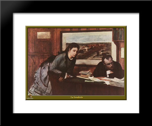 Sulking 20x24 Black Modern Wood Framed Art Print Poster by Degas, Edgar