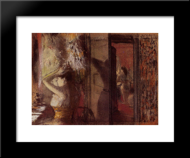 The Actresses Dressing Room 20x24 Black Modern Wood Framed Art Print Poster by Degas, Edgar