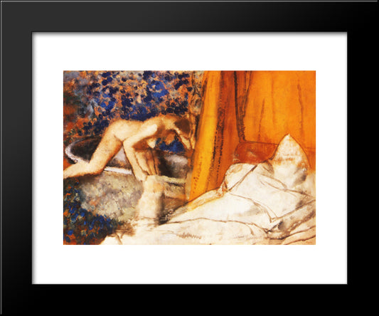 The Bath 20x24 Black Modern Wood Framed Art Print Poster by Degas, Edgar