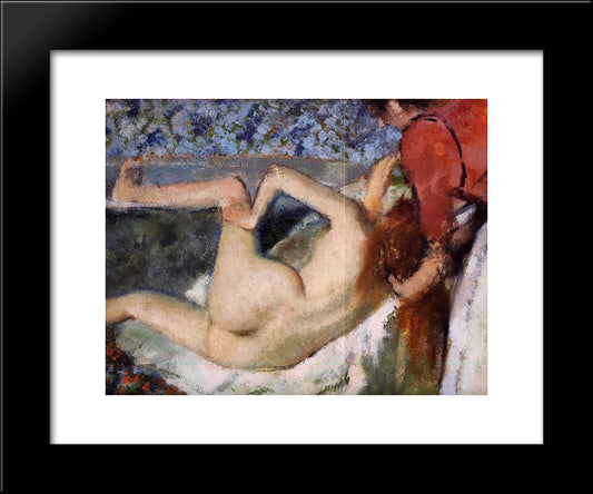 The Bath (Woman From Behind) 20x24 Black Modern Wood Framed Art Print Poster by Degas, Edgar