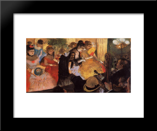 The Cafe Concert 20x24 Black Modern Wood Framed Art Print Poster by Degas, Edgar