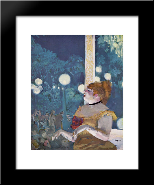 The Cafe Concert (The Song Of The Dog) 20x24 Black Modern Wood Framed Art Print Poster by Degas, Edgar