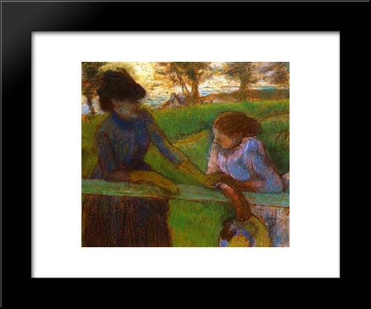 The Conversation 20x24 Black Modern Wood Framed Art Print Poster by Degas, Edgar