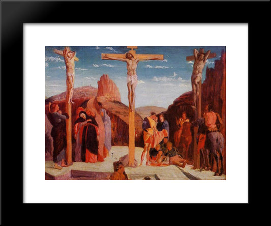 The Crucifixion (After Mantegna) 20x24 Black Modern Wood Framed Art Print Poster by Degas, Edgar