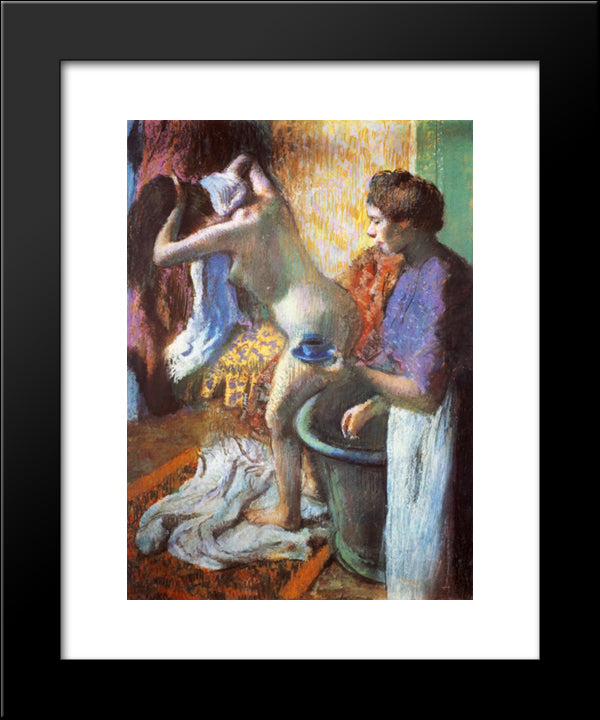 The Cup Of Tea (Breakfast After Bathing) 20x24 Black Modern Wood Framed Art Print Poster by Degas, Edgar