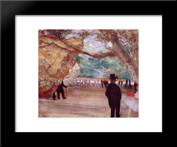 The Curtain 20x24 Black Modern Wood Framed Art Print Poster by Degas, Edgar