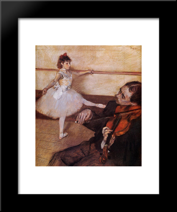 The Dance Lesson 20x24 Black Modern Wood Framed Art Print Poster by Degas, Edgar