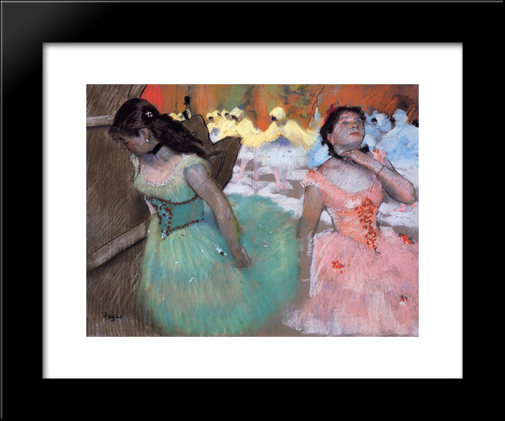 The Entrance Of The Masked Dancers 20x24 Black Modern Wood Framed Art Print Poster by Degas, Edgar