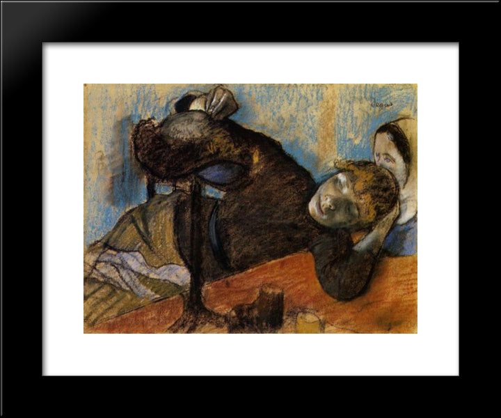 The Milliner 20x24 Black Modern Wood Framed Art Print Poster by Degas, Edgar