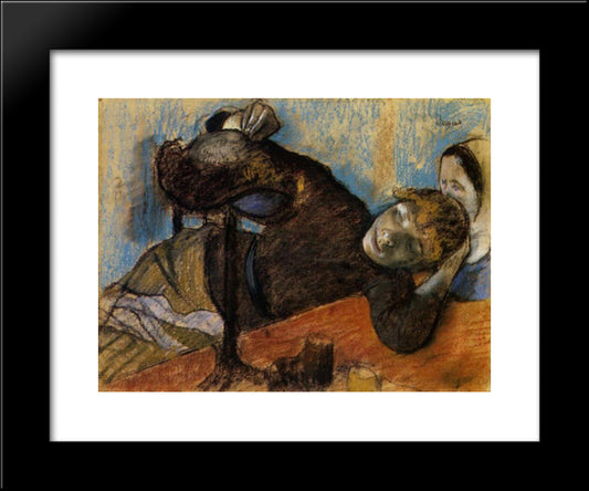 The Milliner 20x24 Black Modern Wood Framed Art Print Poster by Degas, Edgar