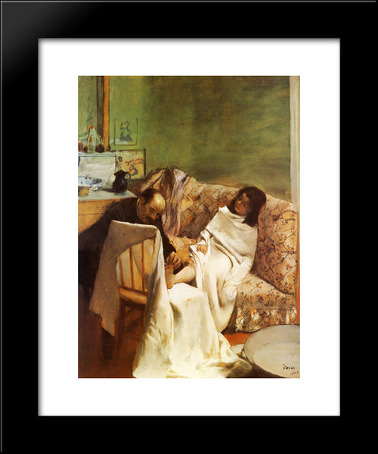 The Pedicure 20x24 Black Modern Wood Framed Art Print Poster by Degas, Edgar