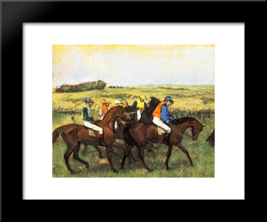 The Racecourse 20x24 Black Modern Wood Framed Art Print Poster by Degas, Edgar