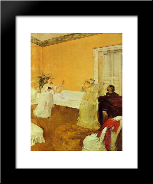 The Rehearsal 20x24 Black Modern Wood Framed Art Print Poster by Degas, Edgar
